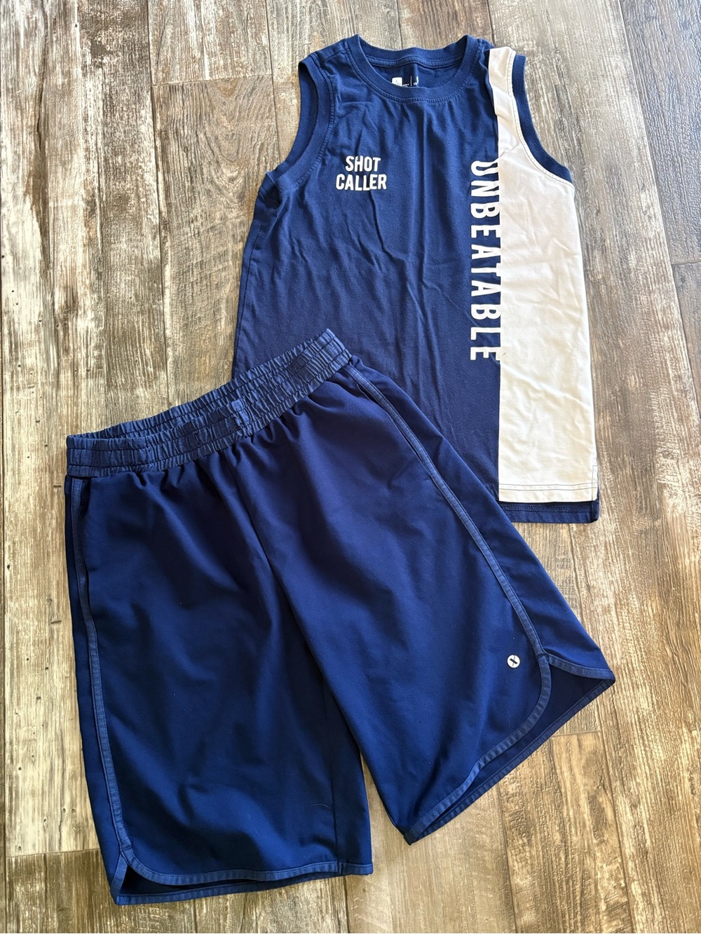 Xersion Boys Navy Blue Athletic Tank Top and Shorts